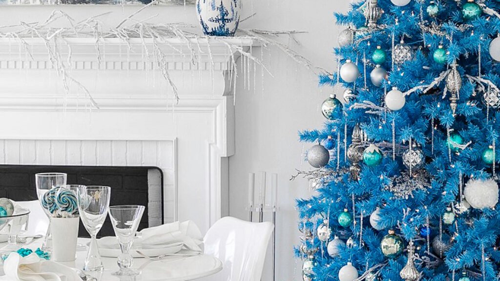 blue christmas tree ornaments